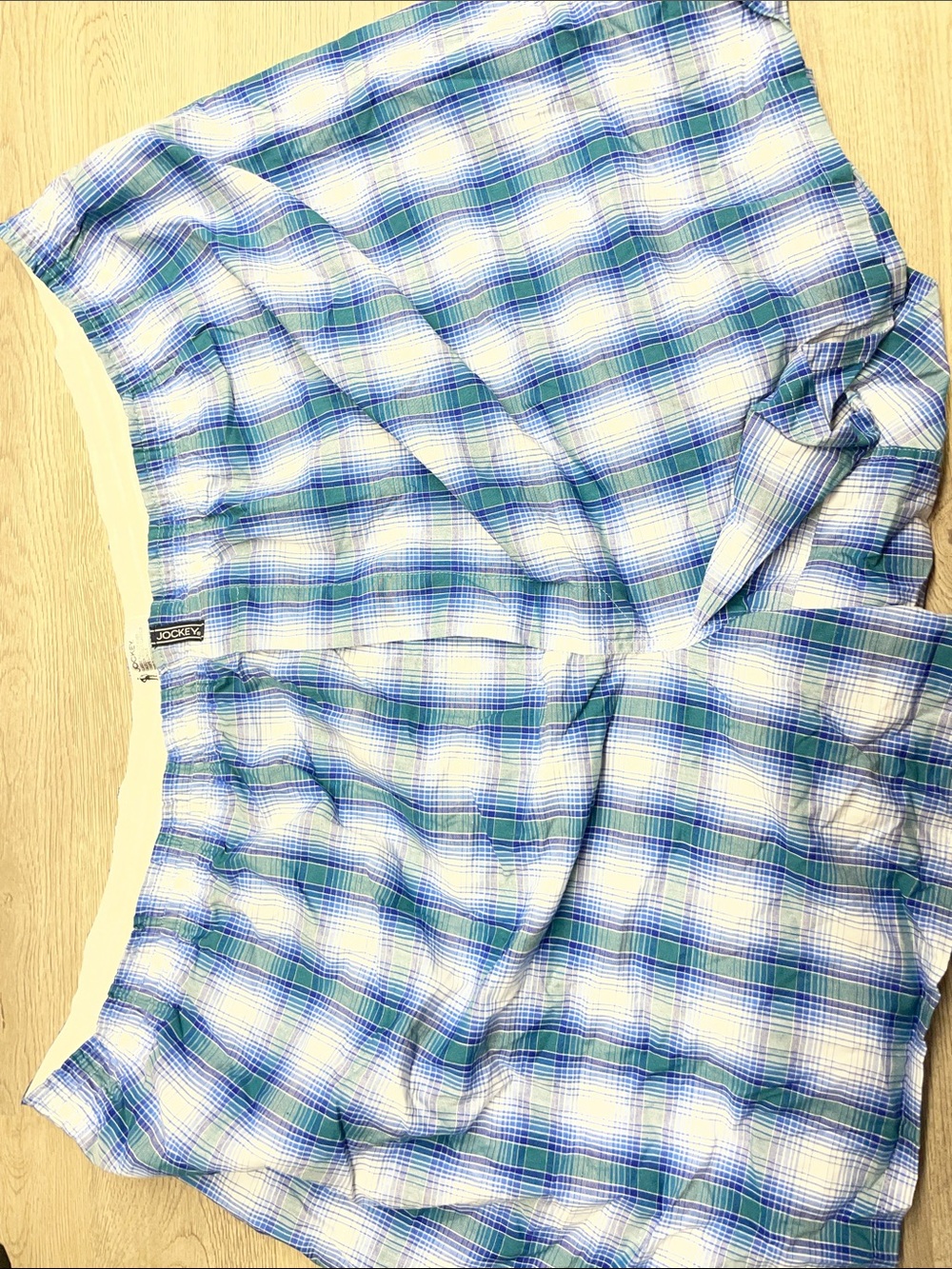Jockey Blue, White & Green Plaid Boxer Shorts C7